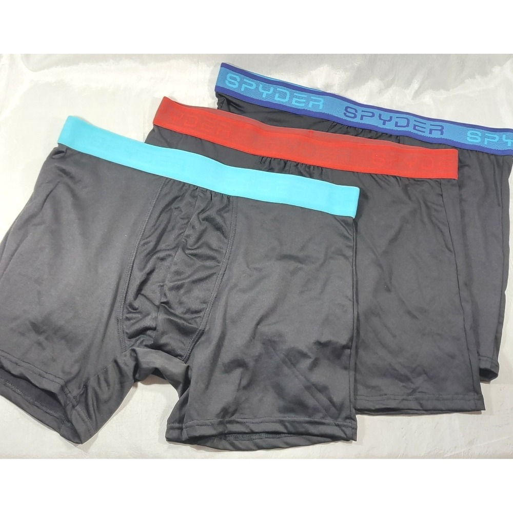 3 Pairs Spyder Men's Black 5" Boxer Briefs - Size XL - NWOT
